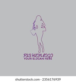 abstract logo for fashion shop or brand.
 abstract women's dress fashion logo design illustration gradient