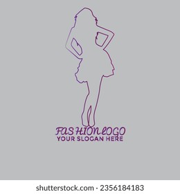 abstract logo for fashion shop or brand.
 abstract women's dress fashion logo design illustration gradient