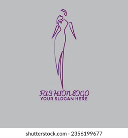  abstract logo for fashion shop or brand.
 abstract women's dress fashion logo design illustration gradient