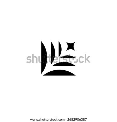 abstract logo features stylized leaves or petals arranged geometrically within a square, with a shining star in the corner. It represents nature, growth, luxury, and premium quality. 