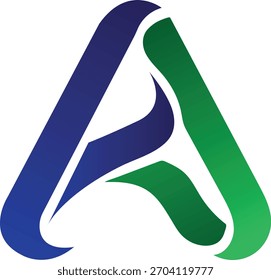 El logotipo Abstractas presenta una letra estilizada A en azul y verde adecuada para la identidad corporativa de la empresa y los proyectos de Diseño gráfico modernos que ofrecen una estética profesional limpia