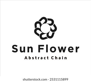 Abstract logo featuring a floral design with the text "Sun Flower" and "Abstract Chain."
