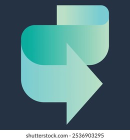 Logo Abstractas con Formas superpuestas y una flecha, que simboliza la conexión y el flujo.