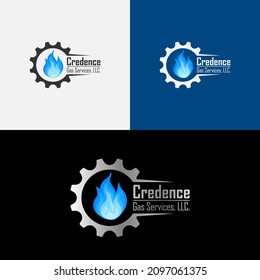 Abstract logo in fire shape, realistic blue fire logo