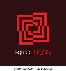 Abstract logo. A flat logo with 4 fold rotational symmetry arrows in a square form. EPS8 vector.