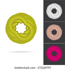 Abstract logo flower circle wheel geometric colorful vector.