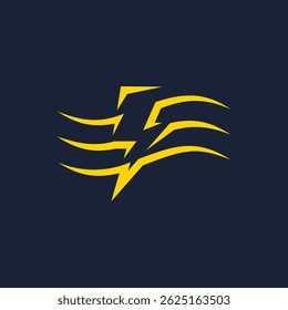 logotipo abstrato fluindo linhas relâmpago