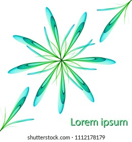 Abstract logo in the form of a blue and green flower
