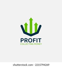 Abstract logo in the form of a chart showing rising profits.