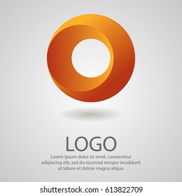 Logo abstracto en forma de círculo. Icono corporativo, plantilla.