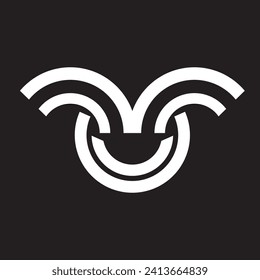 Abstraktes Logo in Form von Gras in einem Topf