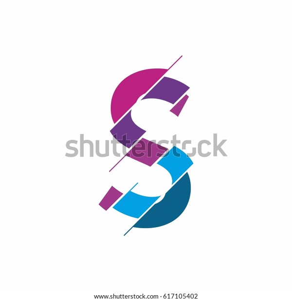 Abstract logo of the logo in the form of a letter S
divided into several
parts