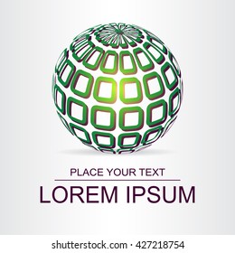 Abstract logo in the form of spheres. Template for logo.