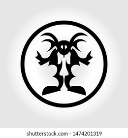 abstract logo in the form of a unique sacred creature in a circle with a white background color