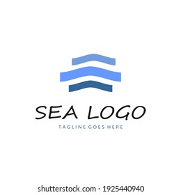 abstract logo in the form of water waves, various colors of blue