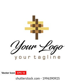 Abstract logo in the form of woven. vector icon.