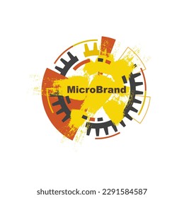 Abstract logo in the form of yellow strokes and shapes. EPS10.