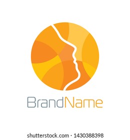 Abstract  logo  formed face with simple and modern shape