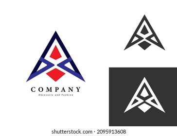 logotipo abstracto, formando la letra A, logotipo creativo de la empresa, moderno, vector, ilustración.