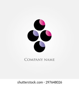 Abstract logo with four balls in two colors