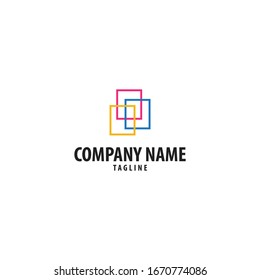 Abstract logo with frame design elements. Can be used for art companies.