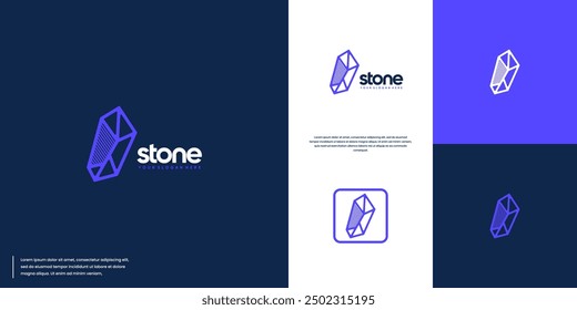 abstract logo gemstone, geometric shape, design vector template.