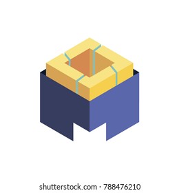 Abstract logo geometric box. Cube, square shape