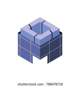 Abstract logo geometric box. Cube, square shape