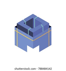 Abstract logo geometric box. Cube, square shape