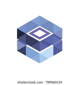Abstract logo geometric box. Cube, square shape