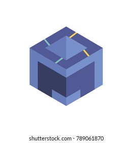 Abstract logo geometric box. Cube, square shape