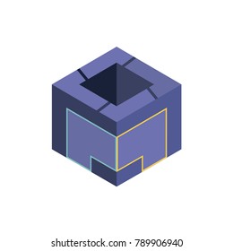 Abstract logo geometric box. Cube, square shape