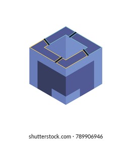 Abstract logo geometric box. Cube, square shape