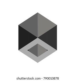 Abstract logo geometric box. Cube, square shape