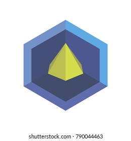 Abstract logo geometric box. Cube, square shape