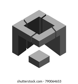 Abstract logo geometric box. Cube, square shape
