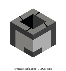 Abstract logo geometric box. Cube, square shape