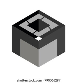 Abstract logo geometric box. Cube, square shape