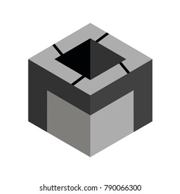 Abstract logo geometric box. Cube, square shape