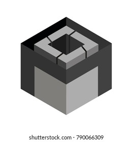 Abstract logo geometric box. Cube, square shape