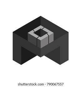 Abstract logo geometric box. Cube, square shape