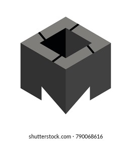 Abstract logo geometric box. Cube, square shape