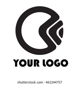 an abstract logo of geometric shape, in a form of a ball, sharing a quarter