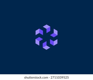 Logo Abstractas de Formas geométricas. Icono de Vector giratorio de vórtice de flor creativa