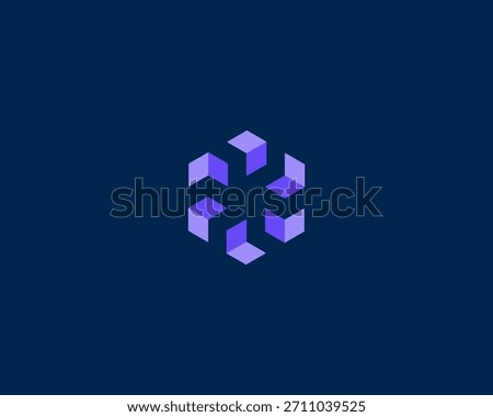 Abstract logo from geometric shapes. Creative flower vortex spinner vector icon
