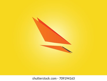 Abstract logo. Geometric triangles. Icon design. Logo for web. copy space. Creative concept. Vector.