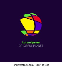 Abstract logo globe. Icon communication, globalization. Vector illustration.
