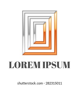 abstract logo gold and silver 