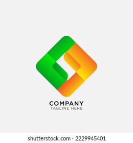 abstract logo with gradient color for company