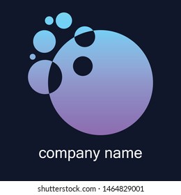 abstract logo. gradient round shape and dots